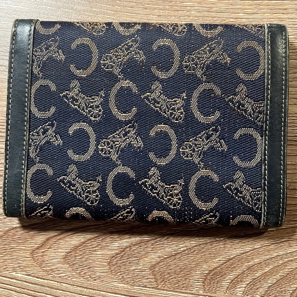 Authentic Celine Blue Canvas Wallet